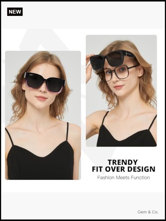 Fit Over Glasses Sunglasses for Women, Oversized Polarized UV400 2 Pack main image 7